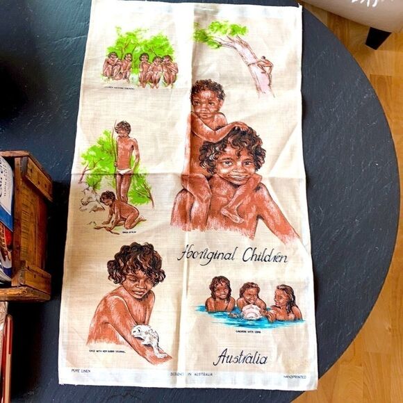 Linen New Handpainted towel wall hanging 18” x 31” - Picture 3 of 16